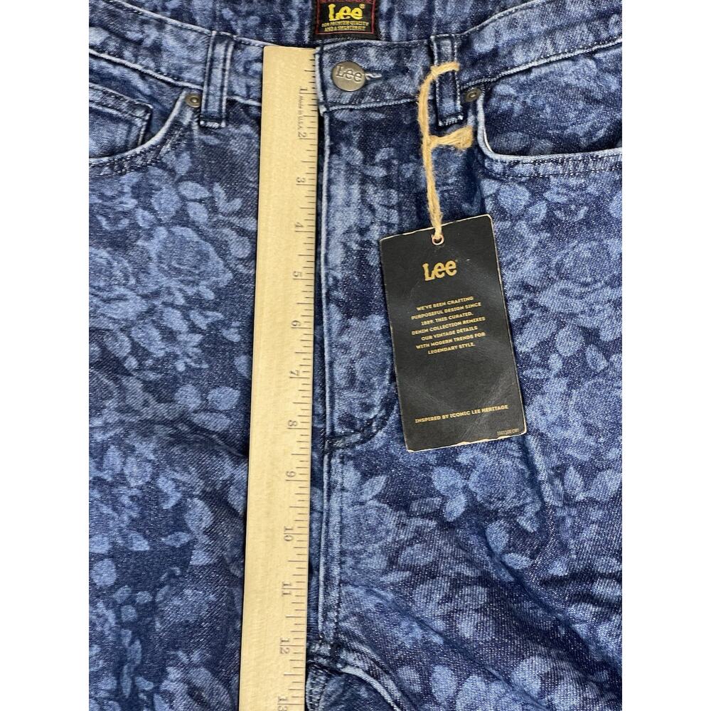 Lee Jeans Womens 30 Blue Floral Print Flare Leg High Rise Stretch Regular Fit - Picture 7 of 15